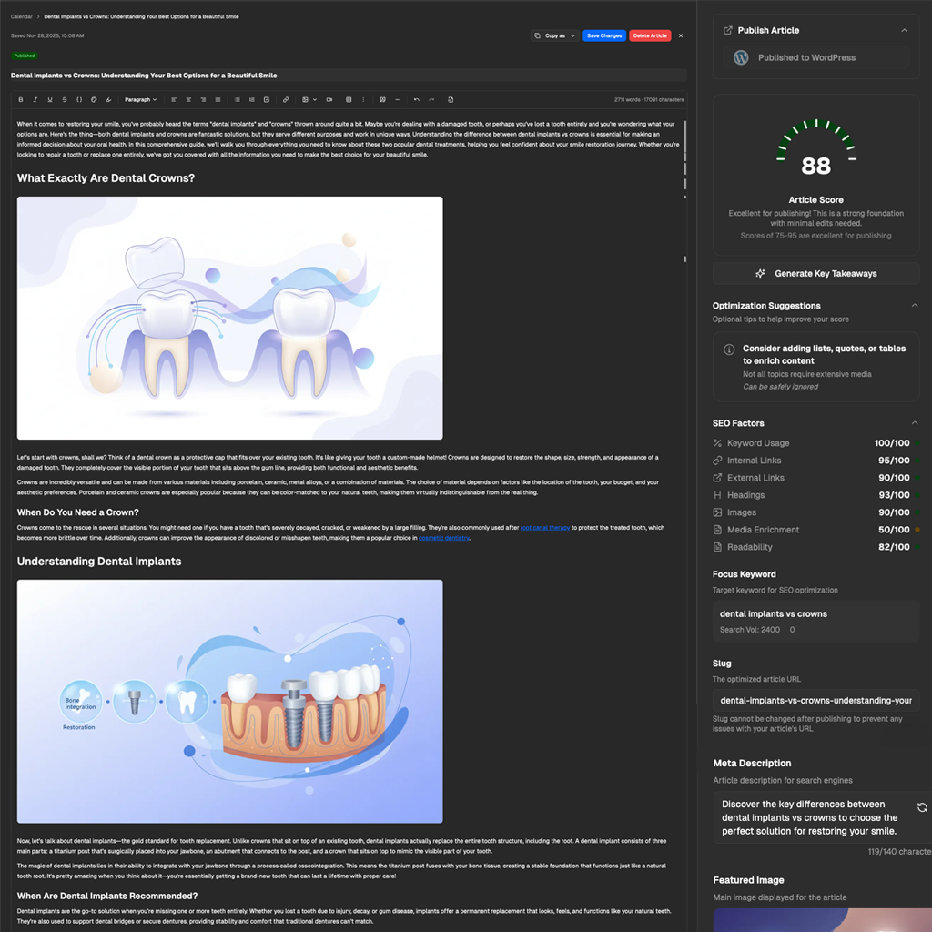 Quality article preview
